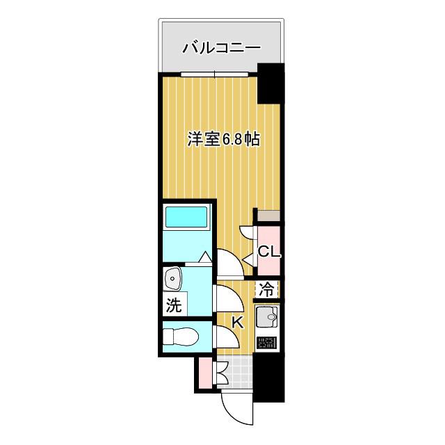 S-RESIDENCE難波大国町UNO(1K/9階)の間取り写真
