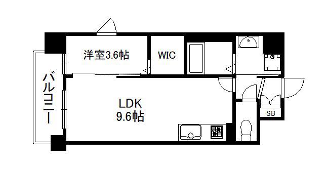 ソルテラス京都JUJO薫(1LDK/4階)の間取り写真