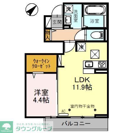 SOLANA彩(1LDK/1階)の間取り写真