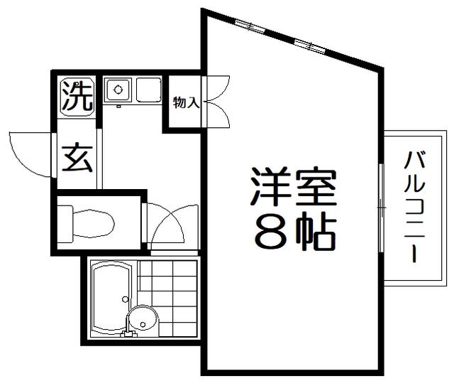 シャトークレール(1K/2階)の間取り写真