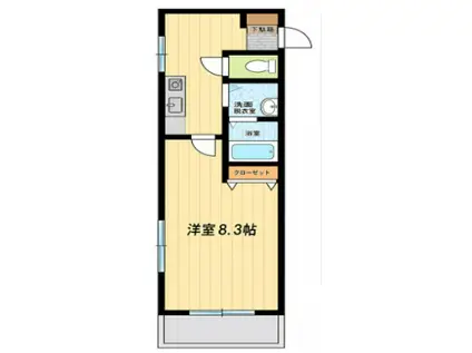 レフア南常盤台(1K/3階)の間取り写真