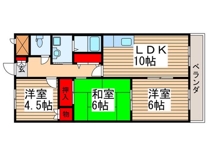 MAISON COMFORCE(3LDK/2階)の間取り写真