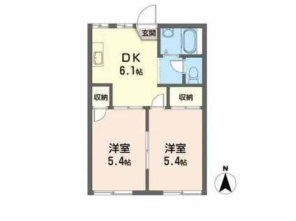 サンライフ名取(2DK/1階)の間取り写真