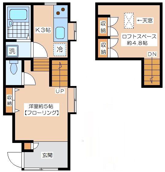 レモンポスト(ワンルーム/1階)の間取り写真