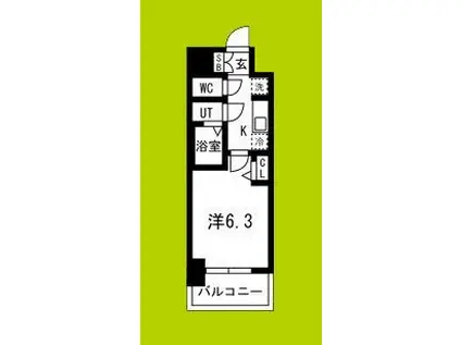 ファステート東大阪アダマス(1K/5階)の間取り写真