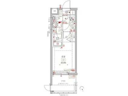 クレイシアアイディーゼット横浜大倉山(1K/1階)の間取り写真