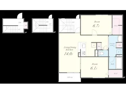 寅林様マンション(2LDK/3階)の間取り写真