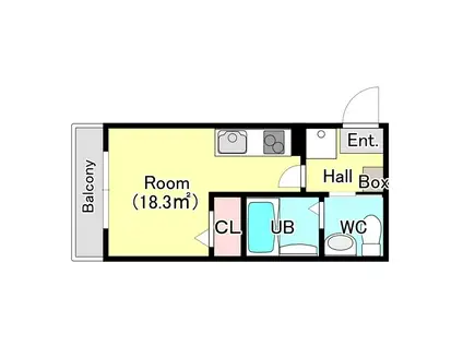 ワイケーヒルズ横浜三ツ沢2(1K/2階)の間取り写真