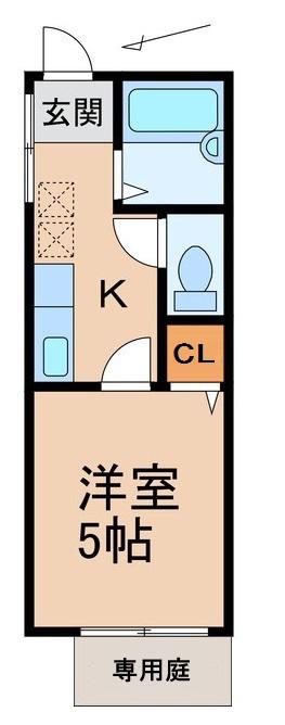 TJ田尻(1K/1階)の間取り写真