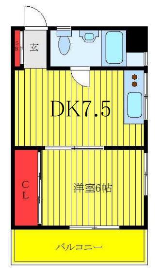 池袋第2ヒルハイム(1DK/3階)の間取り写真