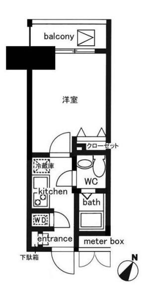レジディア日本橋人形町II(1K/6階)の間取り写真