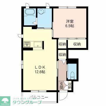 エスポワール A棟(1LDK/1階)の間取り写真