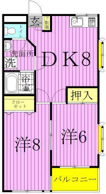 パステロードⅠ番館(2DK/3階)の間取り写真