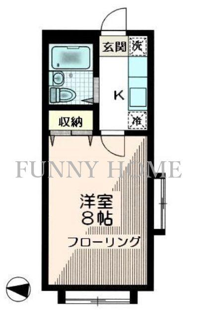 ベルローズ(1K/2階)の間取り写真