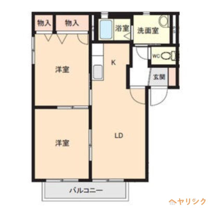 ルミエール江川(2LDK/2階)の間取り写真