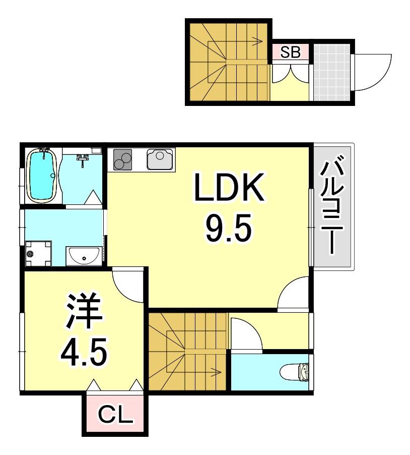 ざ・してぃ須磨V(1LDK/1階)の間取り写真