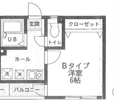 グリーンFM(1K/1階)の間取り写真