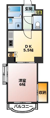 バーチヒルズ(1DK/2階)の間取り写真