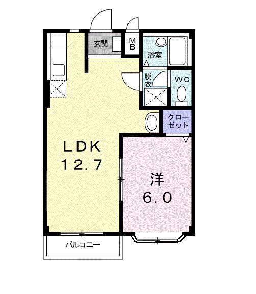 ニューシティーさかえ(1LDK/1階)の間取り写真