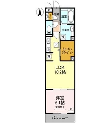 カーサ 堺 南花田 D-ROOM(1LDK/1階)の間取り写真