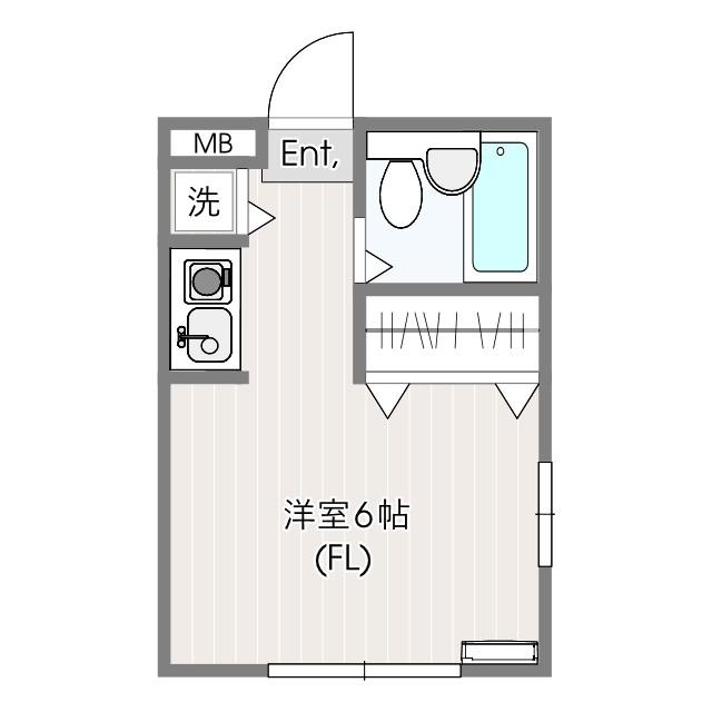 RBEANS(ワンルーム/2階)の間取り写真