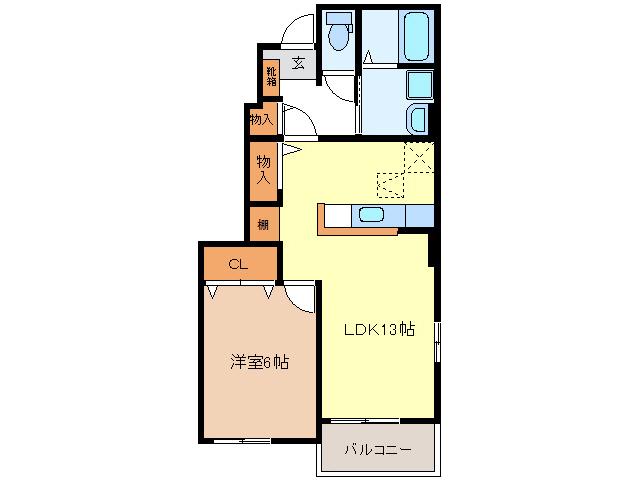 クレアII・III(1LDK/1階)の間取り写真
