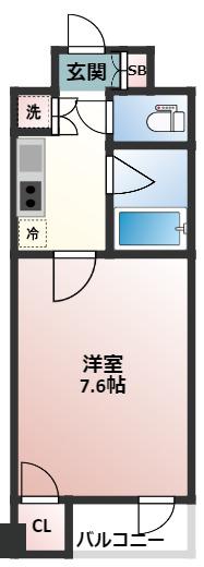 グラントゥルース東十条(1K/3階)の間取り写真