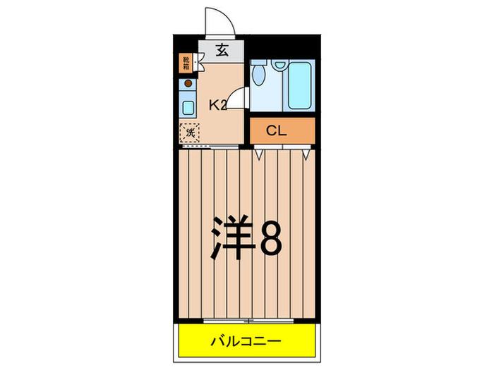 CASA・SOLE(1K/2階)の間取り写真