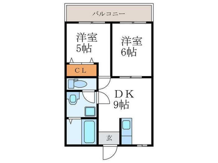 吉祥院ガーデンハイツA棟(2DK/1階)の間取り写真