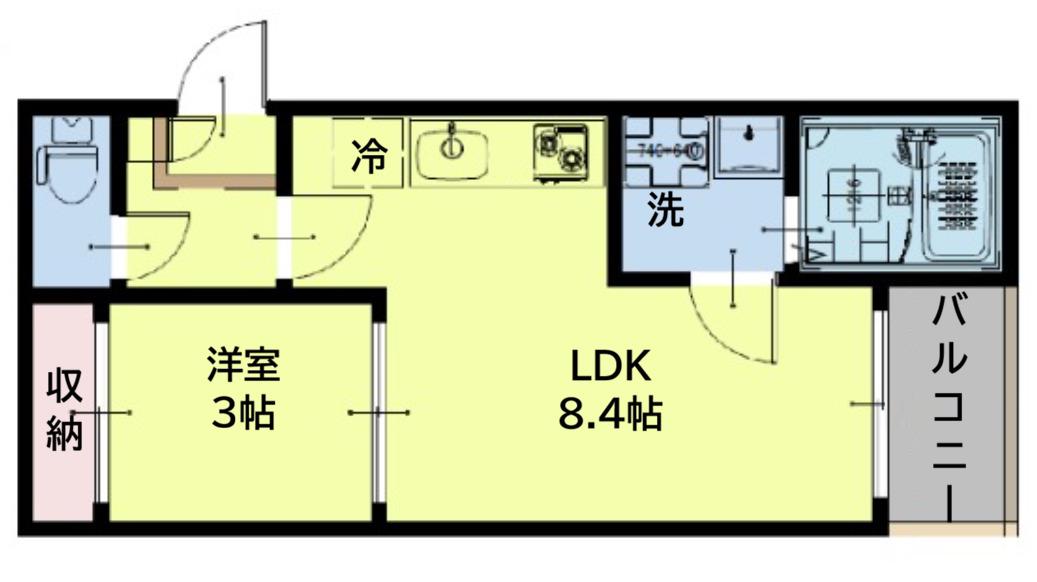 REGALEST F-I(1LDK/3階)の間取り写真