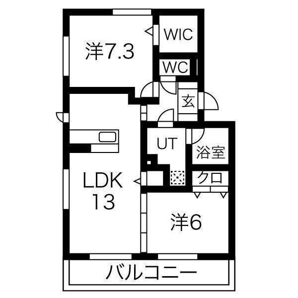 DANRANII(2LDK/2階)の間取り写真