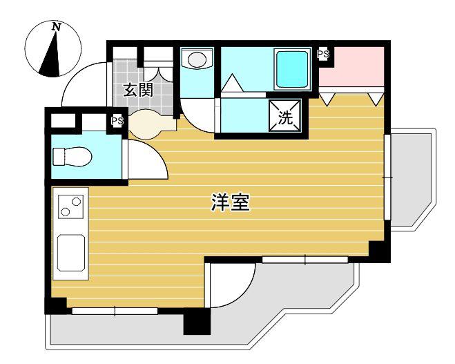 坂口小岩ビル(ワンルーム/2階)の間取り写真