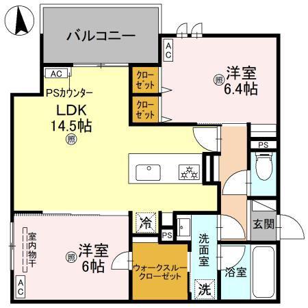 ココルトリシア(2LDK/3階)の間取り写真