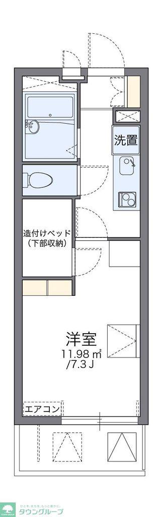 レオパレスカーサ グリチーネ(1K/2階)の間取り写真