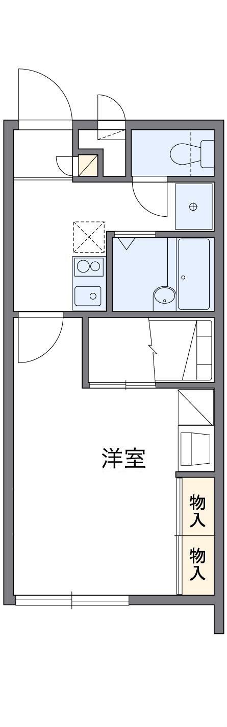 プランドール愛(1K/1階)の間取り写真