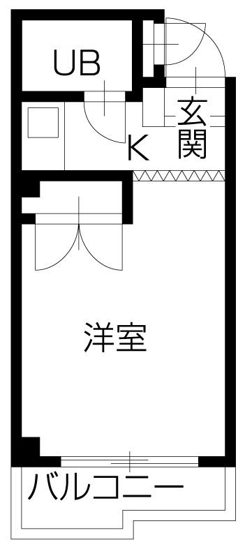 シティハイツ助任(1K/2階)の間取り写真
