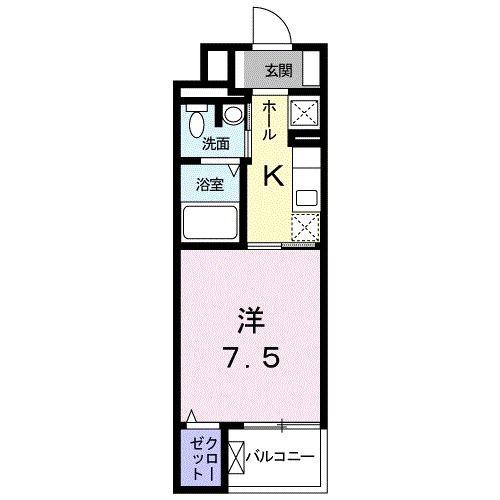 グランディー豊原町(1K/4階)の間取り写真