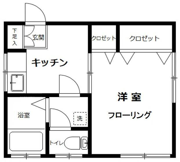 早川ハウス(1K/1階)の間取り写真