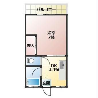 ホワイトパレス(1K/1階)の間取り写真