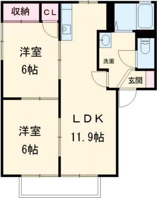 パストラルA(2LDK/1階)の間取り写真