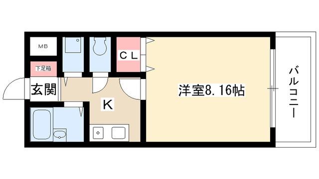 サンハイムII(1K/2階)の間取り写真