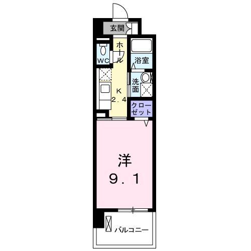 ヴェルジールおおたかの森(1K/8階)の間取り写真