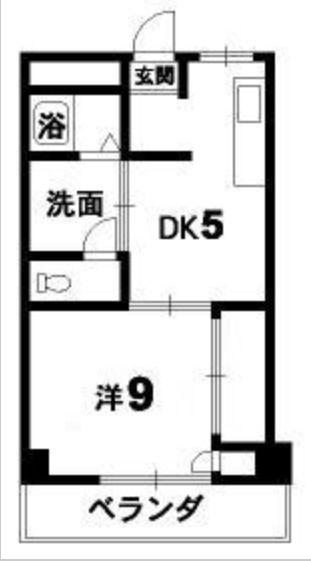 三井ビル(1DK/4階)の間取り写真