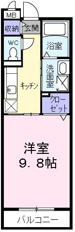 ロジュマン(1K/2階)の間取り写真