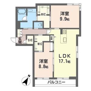 シャーメゾンヴィステリオ(2LDK/2階)の間取り写真