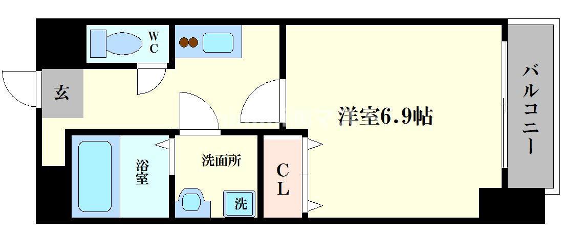 PERFECT LIFE本田(1K/8階)の間取り写真