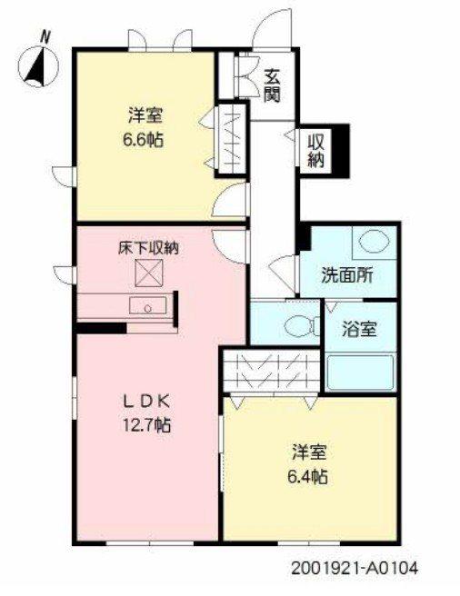 カームネス弥生(2LDK/1階)の間取り写真