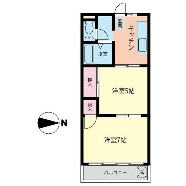 第4匠優ビル(2K/1階)の間取り写真