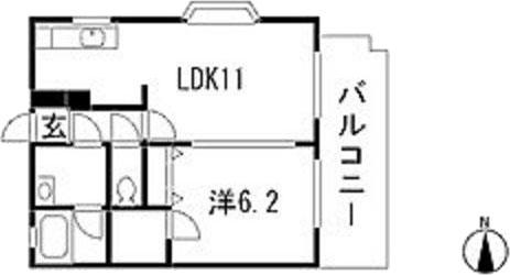 FELICE緑井(1LDK/1階)の間取り写真