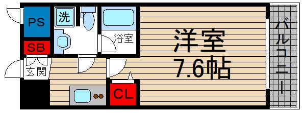 メゾンキコー難波南(1K/7階)の間取り写真